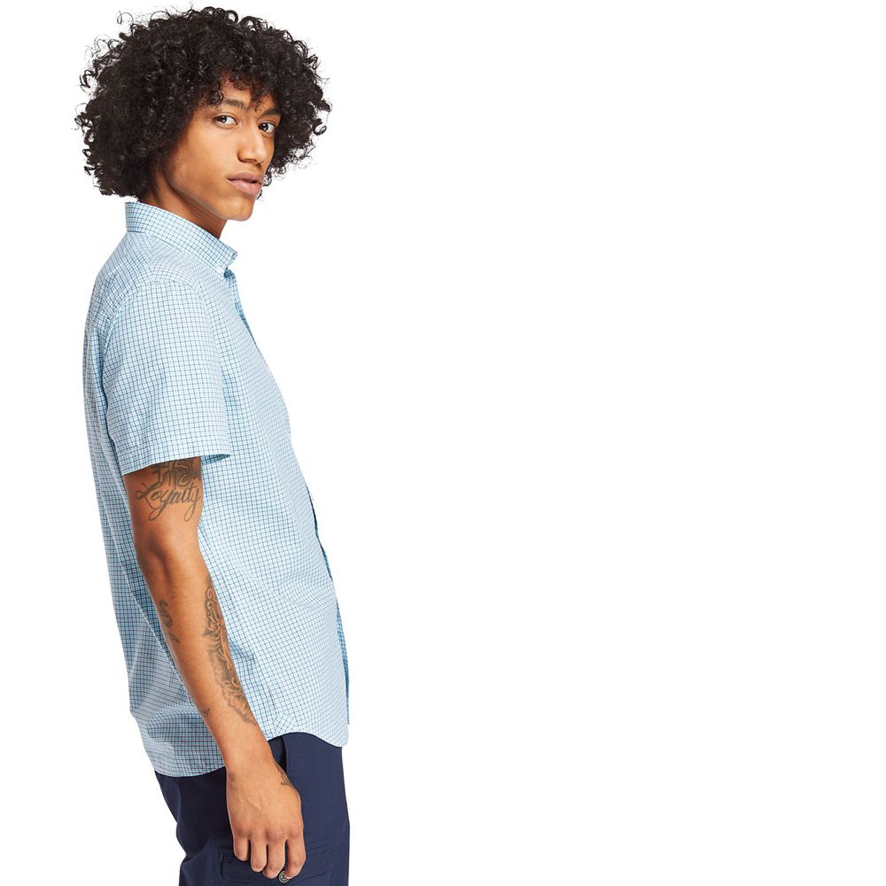 Camisa Masculino - Timberland Eastham River Slim Fit Gingham - JLHGT1564 - Azuis